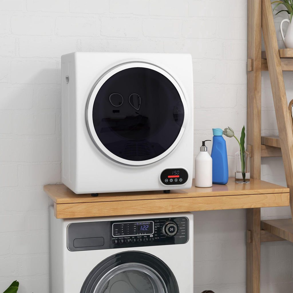 Portable Electric Clothes Dryer 1.5 cu ft Compact Laundry Dryer 850W for Apartments White