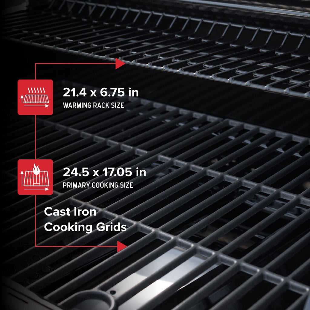 Nexgrill 3-Burner Propane Gas Grill with Side Burner, 52,000BTUs, 418 SQ. In. Cooking Space, BBQ Grill with Durable Steel Lid & Control Panel for Outdoor Cooking, Patios, and More - 720-0925S