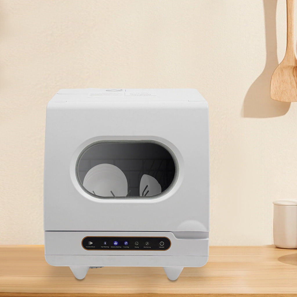 Portable Countertop Dishwasher 5 Washing Programs with Water Tank Leak-Proof Dry