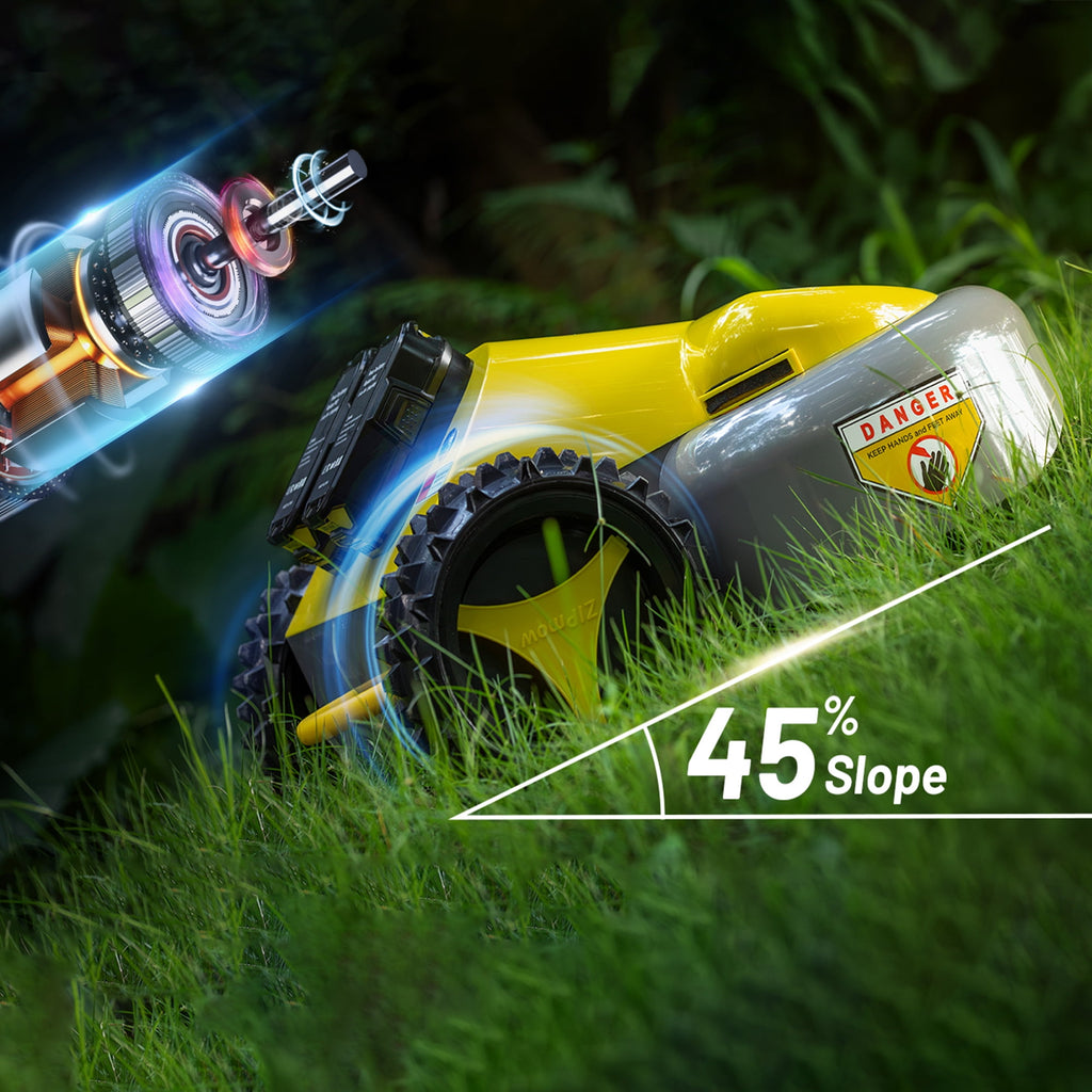 Remote Control Lawn Mower ZIPmow A106-RC - Self-Propelled Cordless, 45 Degree Slope, 2-3 Inch Cut, 60Min Dual 3Ah Batteries