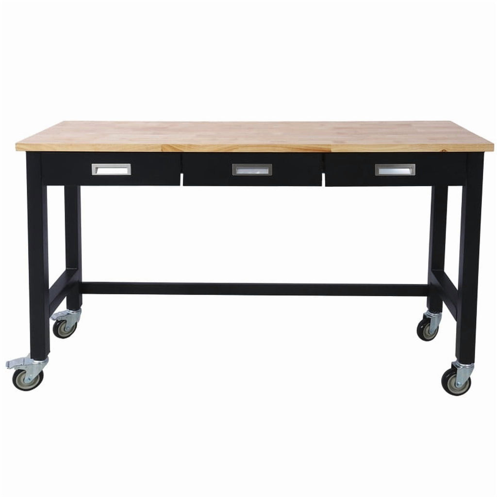 60 × 20 Multifunctional Workbench with Three Drawers, Four Swivel Casters, Stable & High-Quality