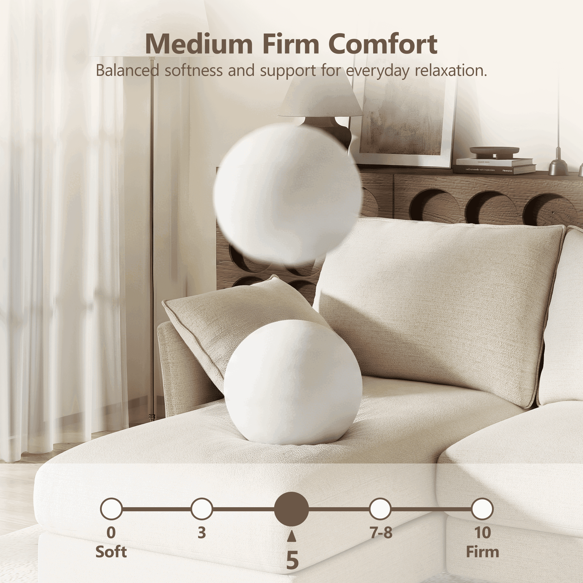 BedLuxury 100 U-Shape Sectional Sofa with Chaise, Chenille Modern Couch with High Legs for Living Room, Apartment, Gray