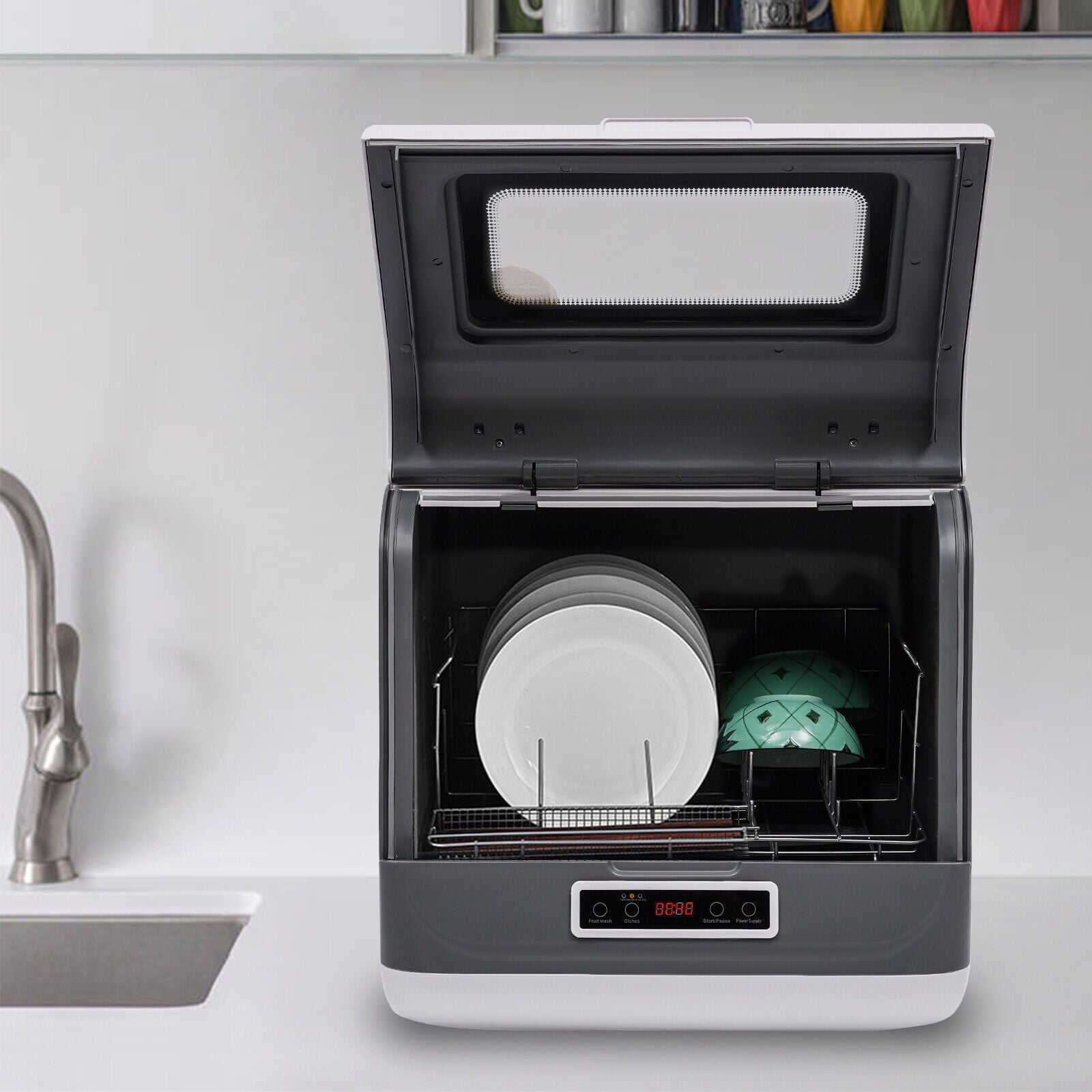 Countertop Dishwasher, Portable Countertop Dishwasher, Mini Dishwasher for Small Households, Apartments, Boats, and Campers/ RVS with Limited Space