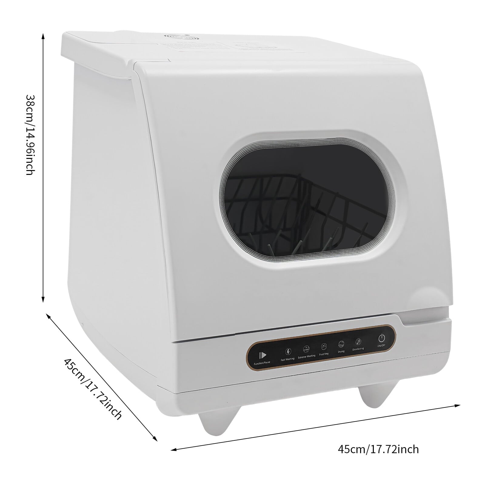 Portable Countertop Dishwasher 5 Washing Programs with Water Tank Leak-Proof Dry